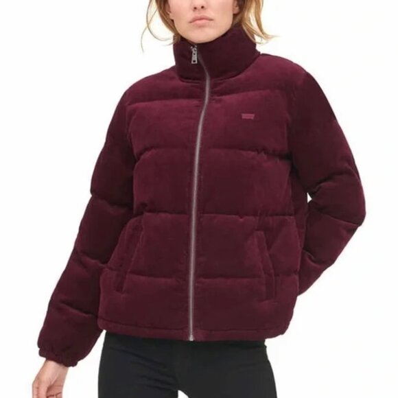 Levi's Jackets & Blazers - Levi's Corduroy Puffer Jacket Burgundy / Dark Grape Sz S Like New